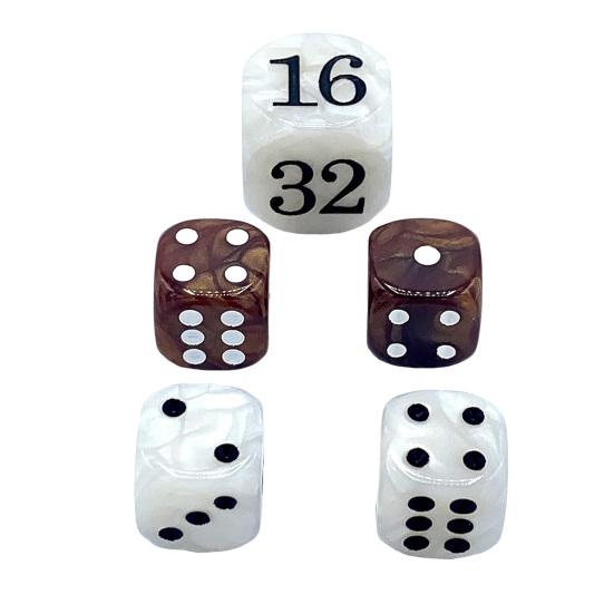 1/2/3 Sets 22MM Backgammon Dice Kit Portable Travel Acrylic Pearlescent Doubling Cube Game Night Board Game Dice Gaming Accessories