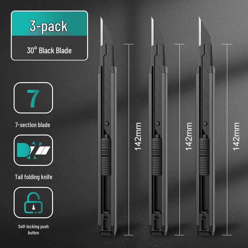 Black Blade Ret retractable Utility Knife 3-Pack