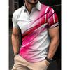 Fashion Irregular Line Pattern Polo Shirts For Men Simple Trend Summer 3D Printed Short Sleeve Polo Shirt Casual Oversized Tops