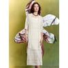Sancai 2025 Spring Hollow-out Knit Tassel Resort Maxi Dress