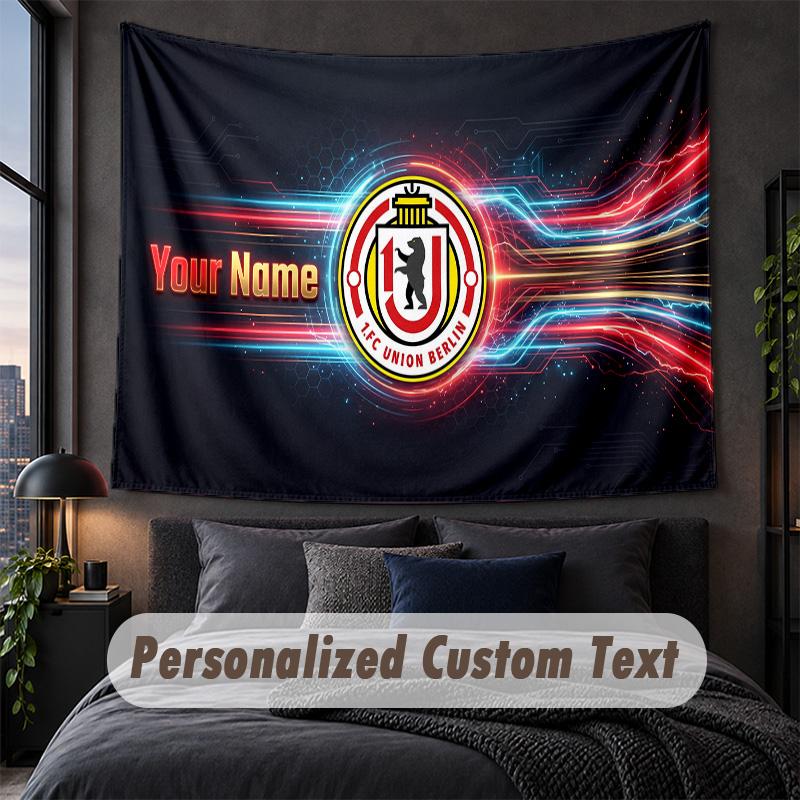 Custom Name Text Tapestry,Union Berlin Decorative Wall Hanging, Background Tapestry For Home Bedroom
