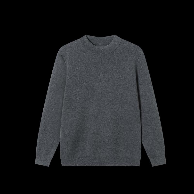 Jingdong Jingzao Men's Machine Washable Fleece-Lined Half-High Collar Sweater