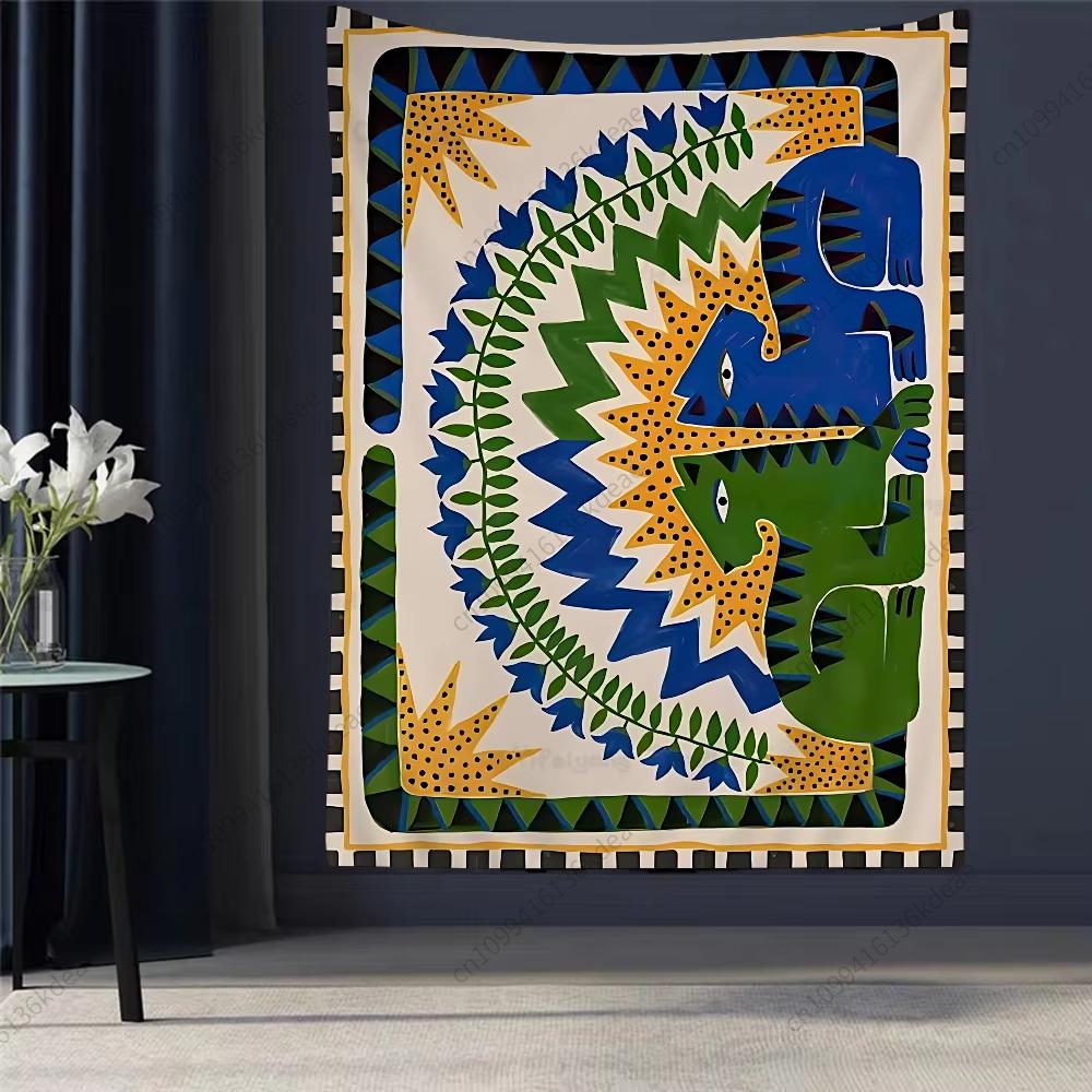 Abstract Nature-Human Wall Tapestry Artistic Fusion Wall Art Modern Mystical Home Decoration Living Room Background Cloth