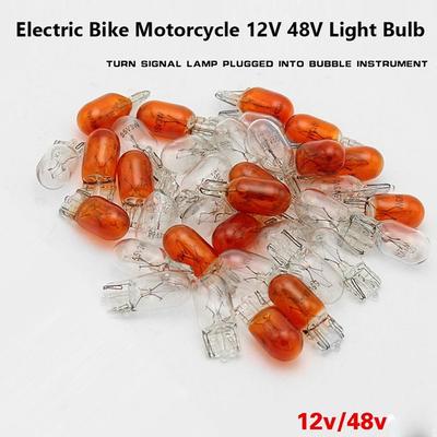 10pcs 12v 48v Motorcycle Bulb Glass Plug-in Bulb New Electric Bike Accessories  Electric Bike Parts