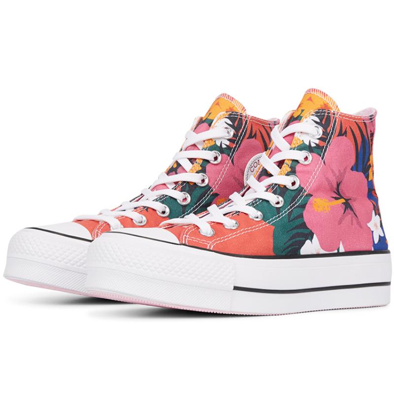 Converse Chuck Taylor All Star Paradise Prints Lift High Top Comfortable & Versatile High Top Espadrilles Women's Floral Colour