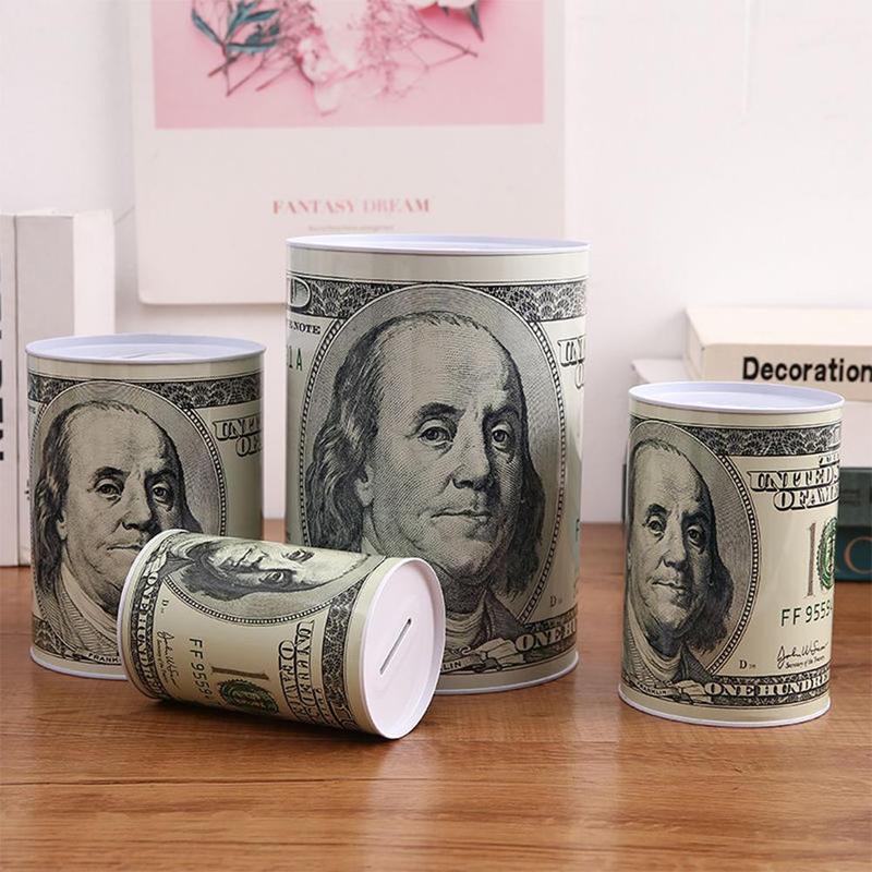 Buy US Dollar Money Box Safe Cylinder Piggy Bank Banks For Coins