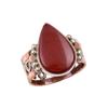Natürlicher Roter Jaspis Edelstein 925 Massiv Sterlingsilber Zweifarbig Ring Größe 10 L2m76