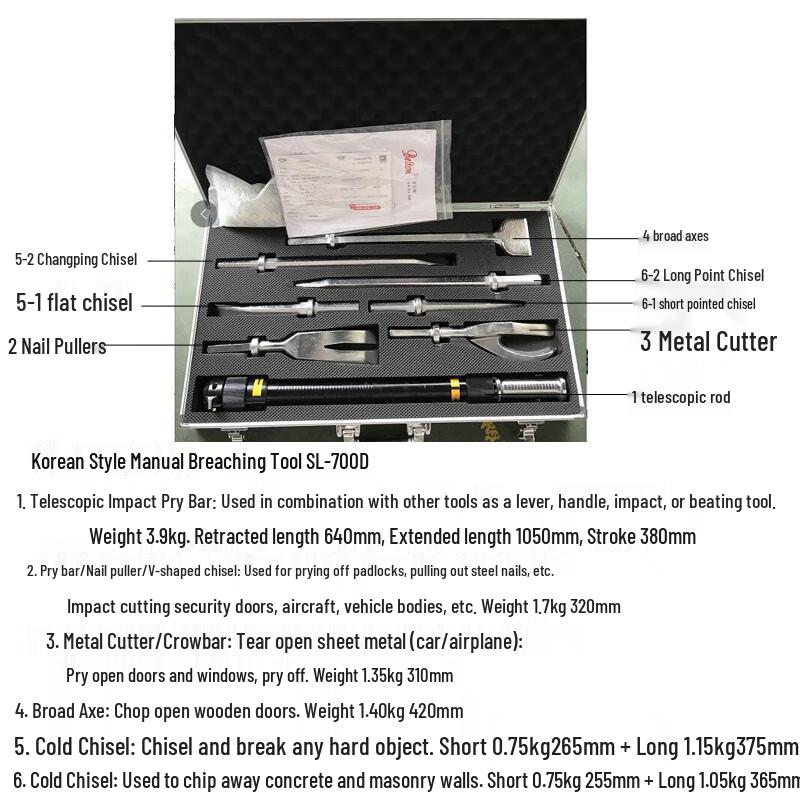 Berton Manual Rescue & Demolition Tool Set CN plug (adapter included)
