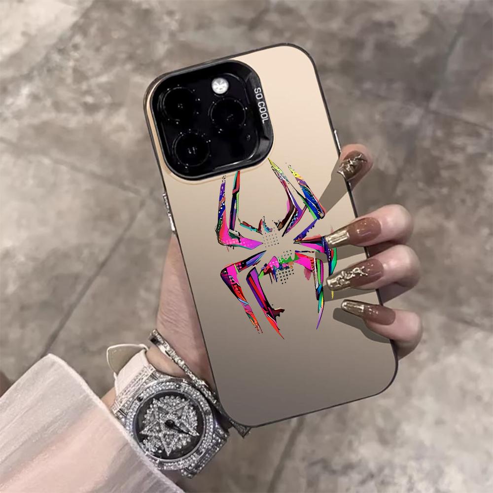Cyberpunk-Style Spider Phone Case For iPhone 17 Pro Max 17e 16e 15 17 Air 14 13 12 11 Pro Max 8 Plus X IMD Shockproof Cover