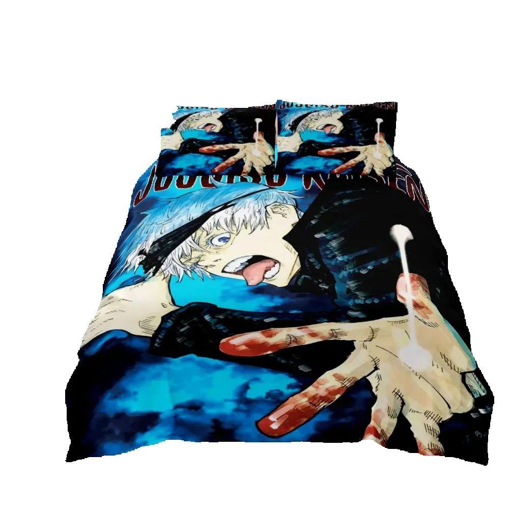 Set Copripiumino Satoru Gojo Jujutsu Kaisen King Queen Matrimoniale Completo Piazza e Mezza Singolo