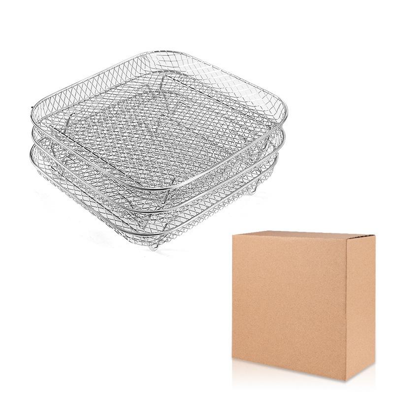 3/1Pc Air Fryer Accessories Kitchen Filter Rack Stackable BBQ Grill Rack Food Frying Basket Set Multipurpose Baking Cooking Tool