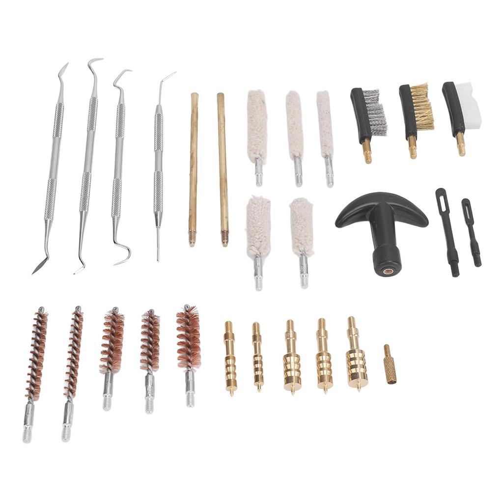 28PCS Hunting Supplies Cleaning Kit Copper Barrel Cleaning Rod Kit with Carrying Case for Pipe Dust