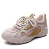 Johnature Genuine Leather Splicing Mesh Breathable Soft Soled Sports Shoes Casual Versatile Women's Sneakers