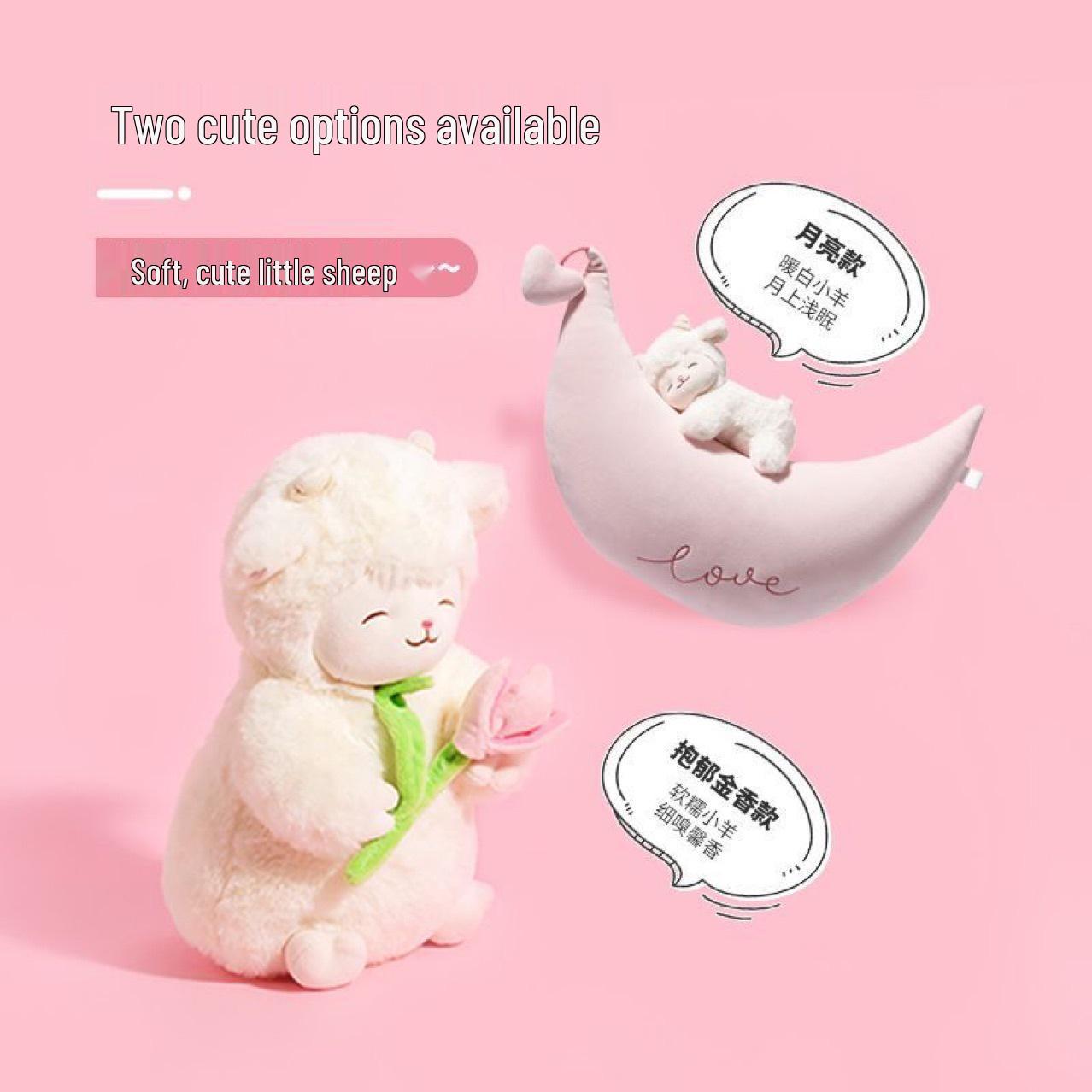 Cute Tulip Lamb Plush Toy Holding Flowers - Bedtime Companion & Birthday Gift for Girls 30cm
