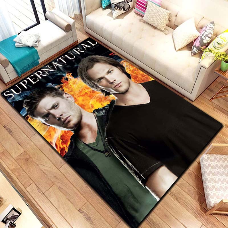 2026new Supernatural Sign Dean Sam Carpet Rug for Living Room Bedroom Home Sofa Decoration,Kids Play Area Rug Non-slip Floor Mat
