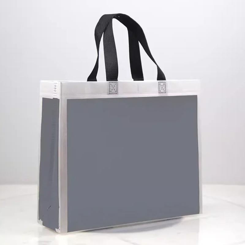 10PCS Rose Printing Packaging Shopping Bag Handle Waterproof Non Woven Fabric Gift Bags Black Clothing Store HandBag