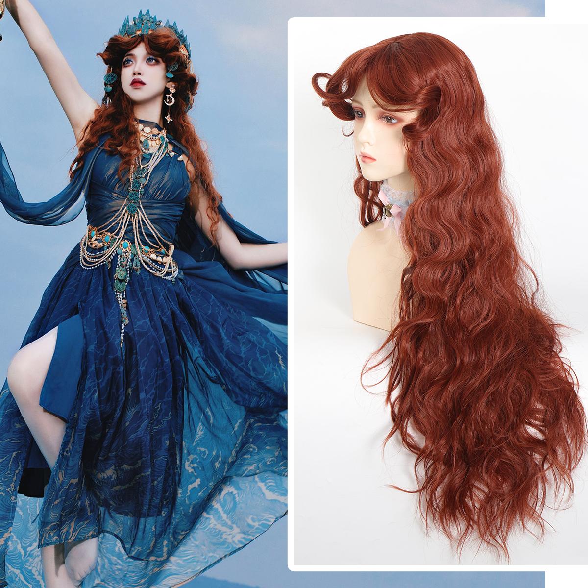 

Синтетический длинный вьющийся волнистый парик 32 дюйма, парик для косплея, оранжевый, белый, высококачественный, термостойкий, универсальный стиль для повседневной вечеринки, для женщин