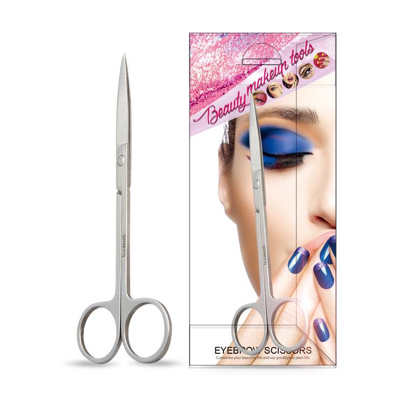 Yangjiang Stainless Steel Eyebrow and Nose Hair Scissors with Bent Tip Bulk