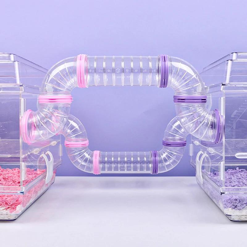 Hamster Coop Tunnel DIY Remodeled Hamster Maze Cage External Tubes Tunnel Set Sports U Pipe Hamster Accessory Pipeline Supplies