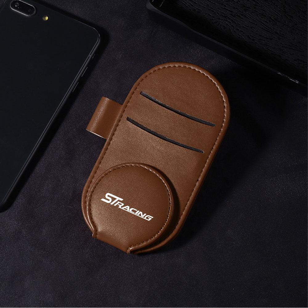 Car Sun Visor Sunglasses Holder Case Glasses Storage Clip For Ford Focus Kuga Mondeo Fiesta Ranger Escape Smax J147 Mustang ST Edge