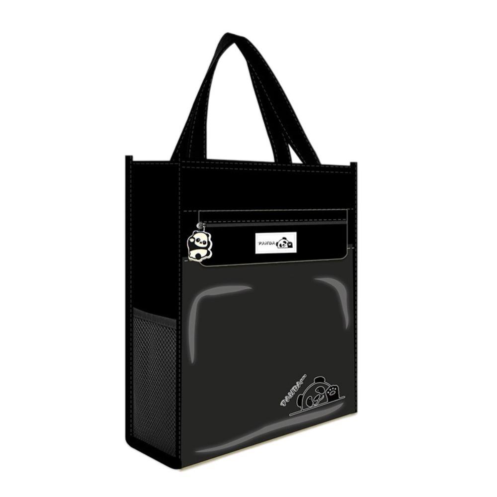 

Студенческая сумка-туториал с несколькими карманами, прозрачная наплечная сумка-тоут с мультяшным принтом, подарок для девочек чёрный