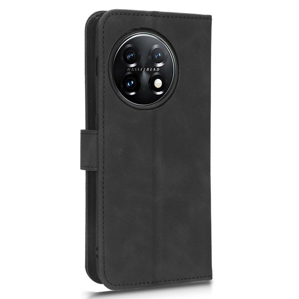 For OnePlus 11 5G Skin-touch Feeling Phone Leather Case Wallet Stand Cell Phone Cover