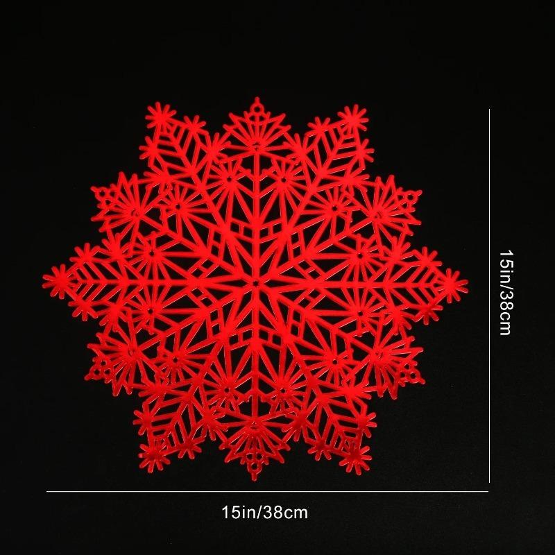 Non slip Placemat Table Mat Decorative Christmas Snowflake PVC Cup Coaster Non slip Hollow out Design for Table Mat