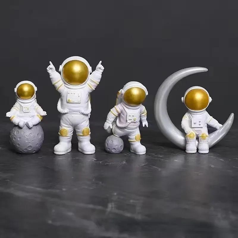 3/4 szt. Figurka Astronauty Statua Figurka Kosmonauta Rzeźba Edukacyjna Zabawka Dekoracja Biurka Domu Model Astronauty Dla Dzieci Prezent