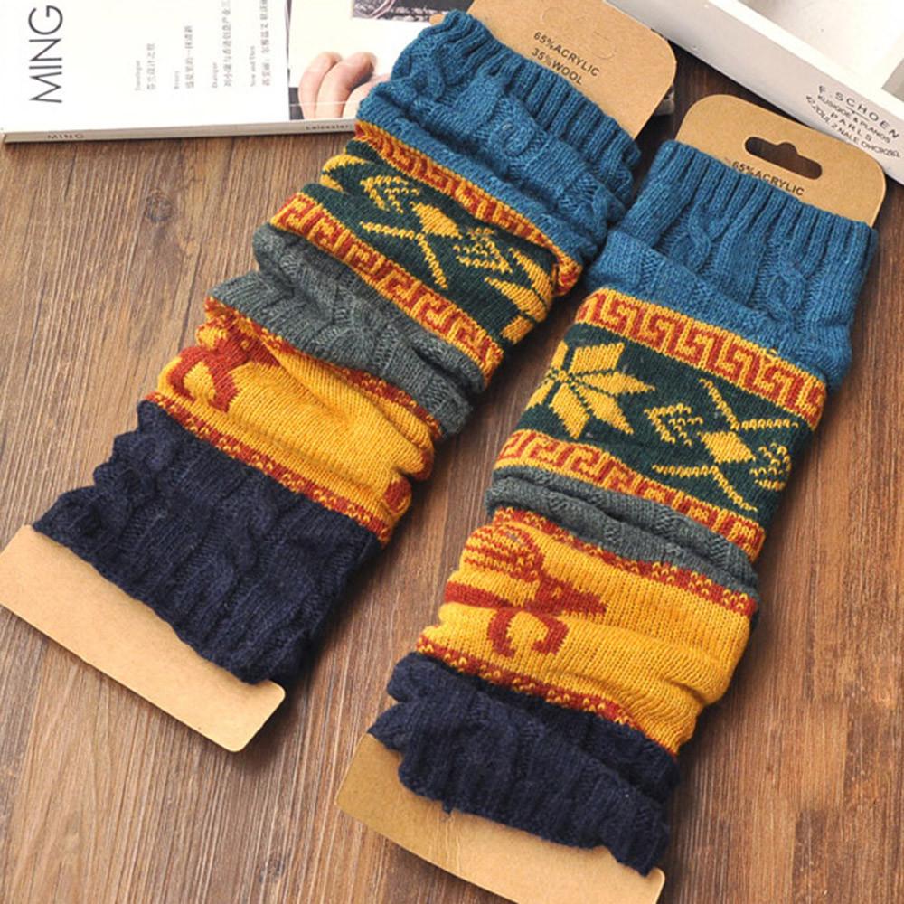 Frauen-Winter-warme Beinwärmer-Kabel stricken gestrickte lange Socken häkeln