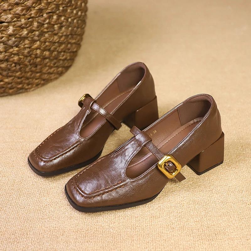 Mode Damen Schuhe Schnallenriemen Damen High Heels Eckige Zehenpartie Büro und Karriere Neue Eckige Zehenpartie Heels Damen