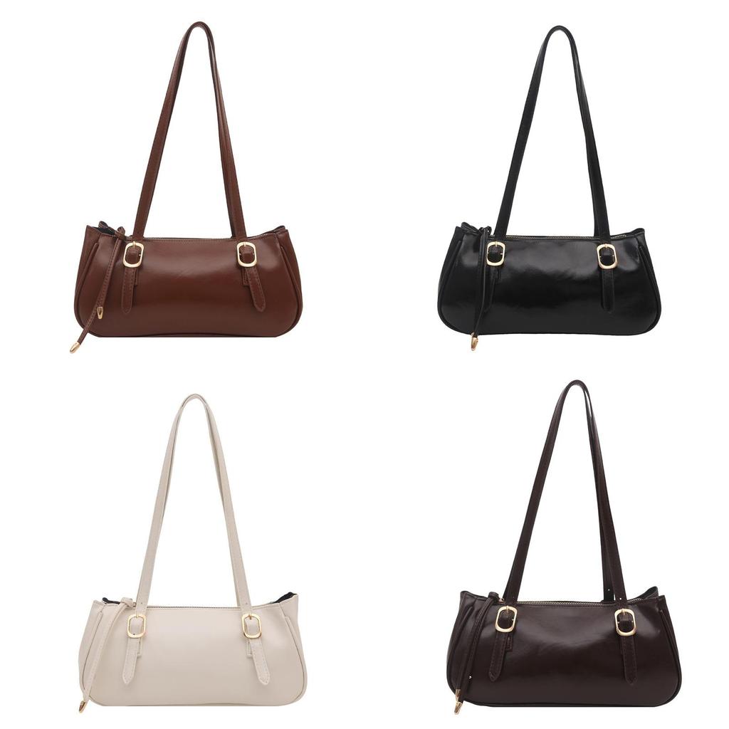 Minimalist Pu Crossbody Bag For Women With Zipper Closure And Dual Shoulder Straps