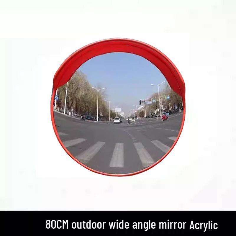 Wide-Angle Road Corner Traffic Mirror - Large Round Convex Reflective Mirror for Intersections