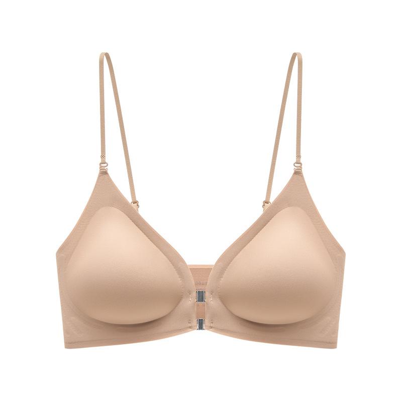 

Сексуальный бюстгальтер с застежкой спереди, бесшовный бюстгальтер пуш-ап для женщин, удобные беспроводные бюстгальтеры, красивый бюстгальтер сзади, сексуальное женское нижнее белье M бежевый