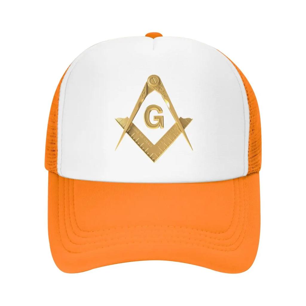 Custom Gold Freemason Logo Baseball Cap Women Unisex Breathable Masonic Mason Trucker Hat Streetwear Snapback Caps