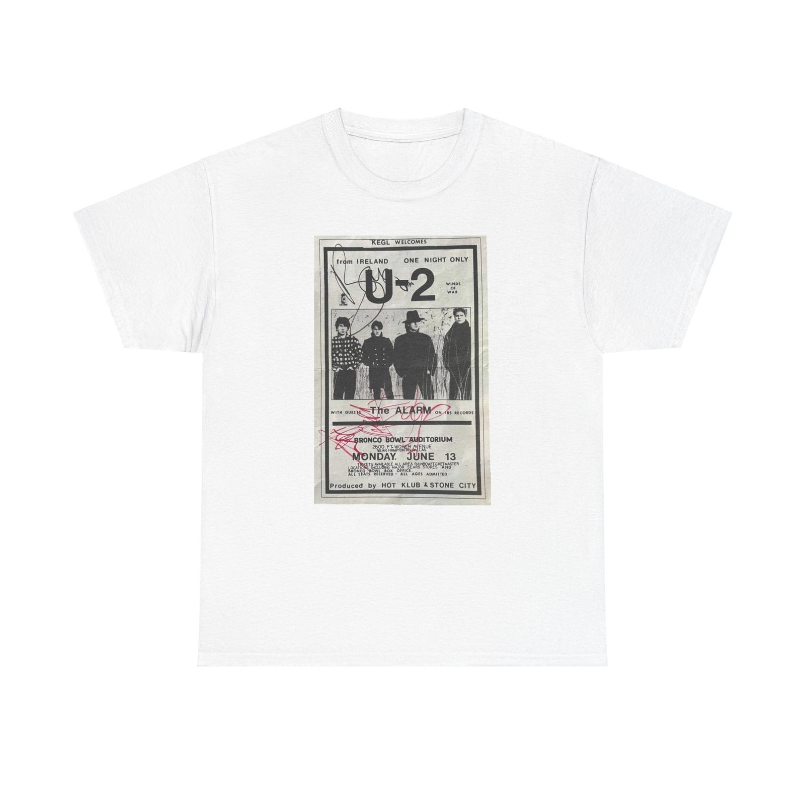 Vintage Band Tour Tee U2 Live at The Bronco Bowl Dallas TX June 13 1983 Reprint XXL