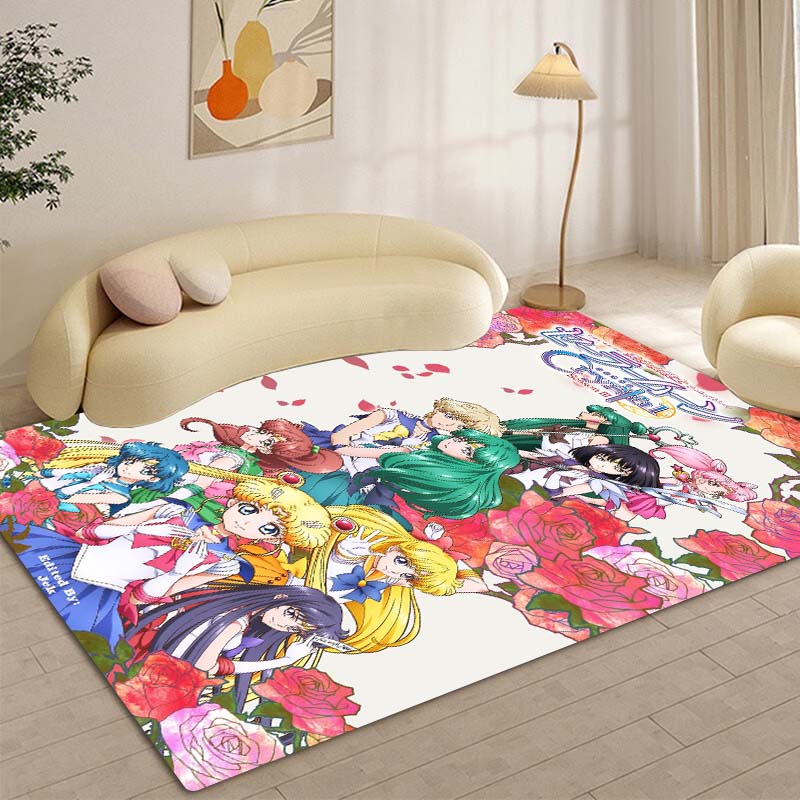 The New 2026 Pretty Guardian Sailor Moon Rug Is Suitable for Home Décor In Game Rooms, Bedrooms, Living Rooms, Sofa Areas, and