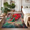 Crystal Velvet Rug Custom Name Text, Soft Non Slip Floor Mat Home DecorMorocco Football