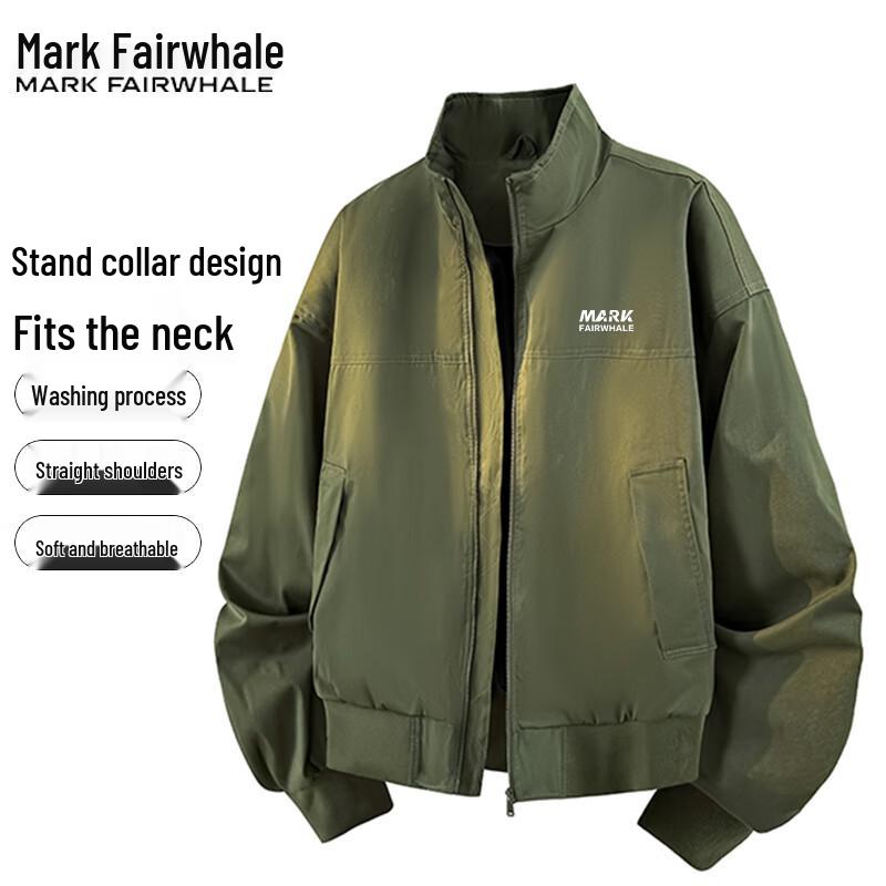 Mark Fairwhale Men's Stand Collar Casual Jacket