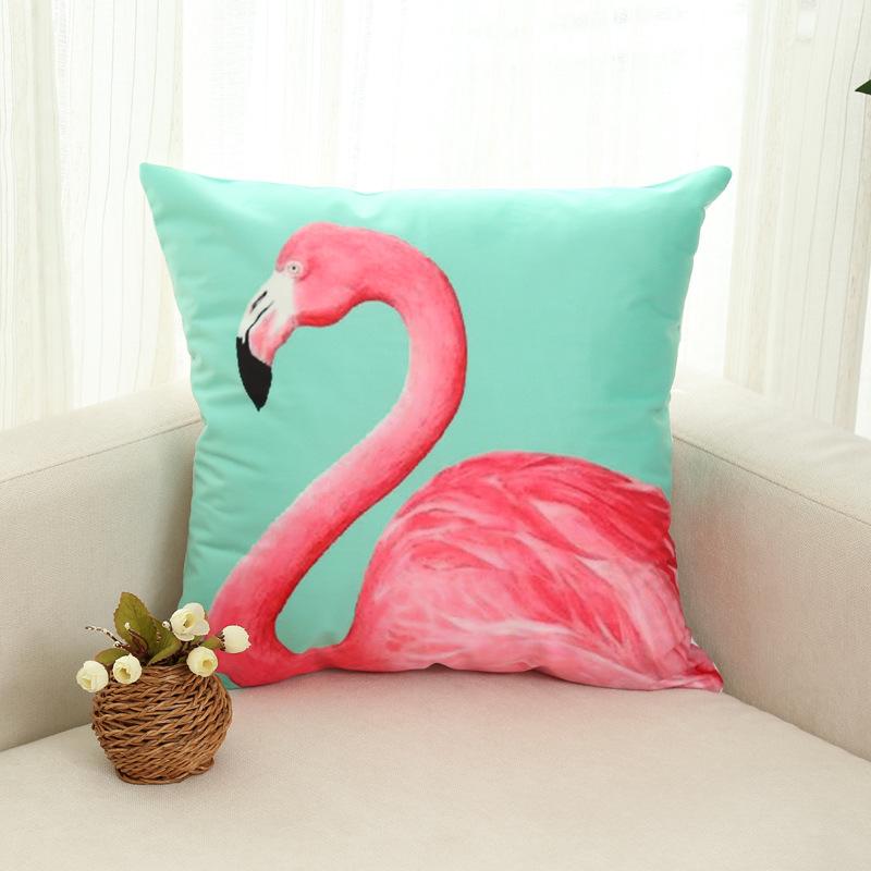 Small Fresh Flamingo American Pastoral Nordic Style Pillow Set Car Sofa Cushion Pillow Cover Does Not Include Pillow Core
