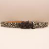 Leopard Print Rhinestone Knuckle Duster Punk Belt - Y2K European & American Style Women's Decorative Accessory
