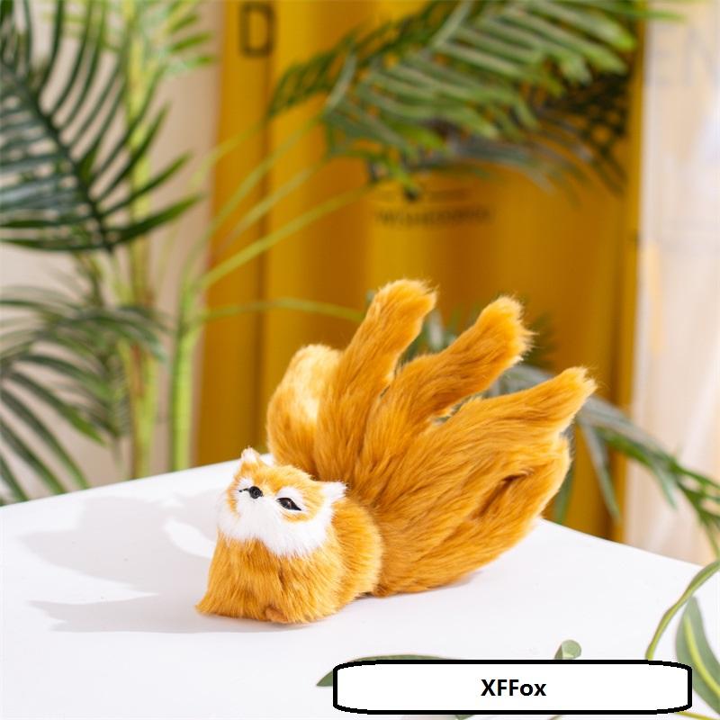 new real life fox model plastic&furs nine-tail fox handicraft decoration gift about 21x7cm a2916