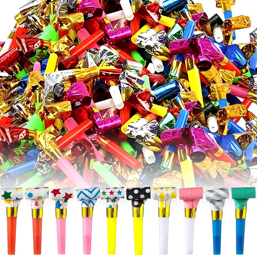 20-120pcs Long Nosed Whistle Creative Party Sounding Atmosphere Making Props Plastic Party Blowers Fun Whistles for Celebrations