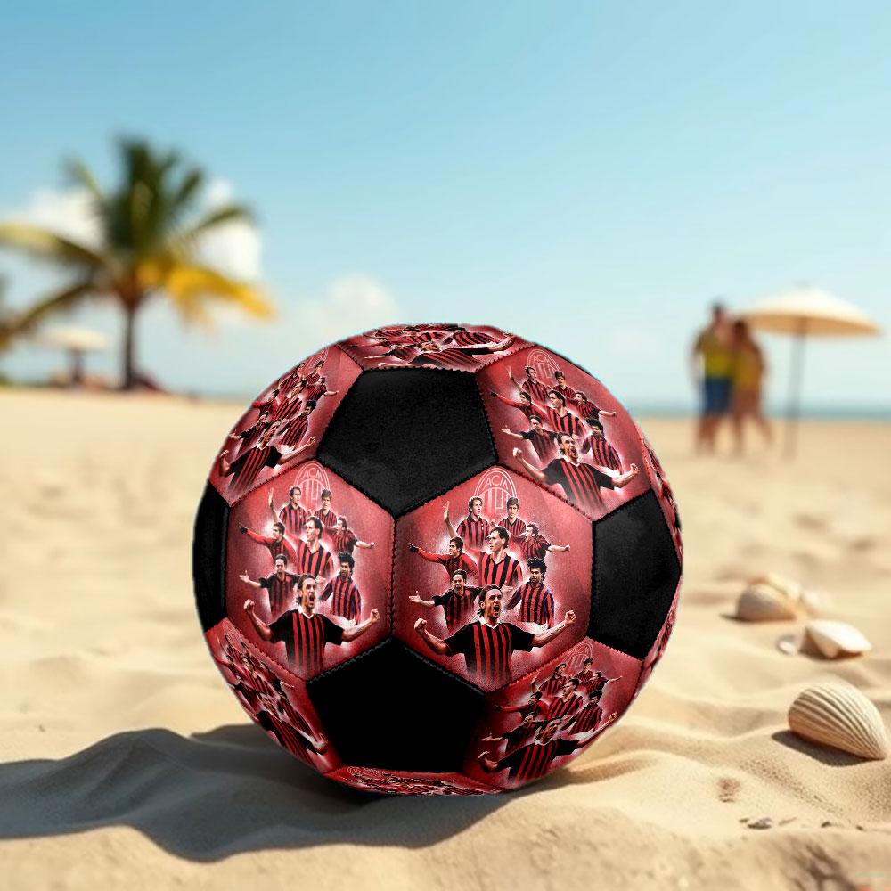 1 pz Pallone da Calcio AC Milan Taglia 5 Pallone da Calcetto Indoor Moda Colorato Gioco in Giardino - Ottimo Regalo per i Fan dello Sport HE18
