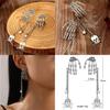 Pirate Skeleton Drop Earrings With Electroplated Finish For Womens Party Accessory