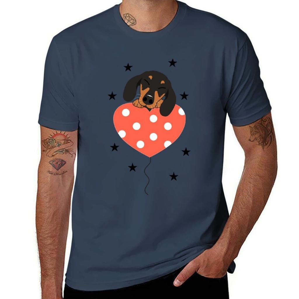 Love Dachshund Sausage Dog TShirt cotton tshirt 100 t shirts for man pack cotton TShirt