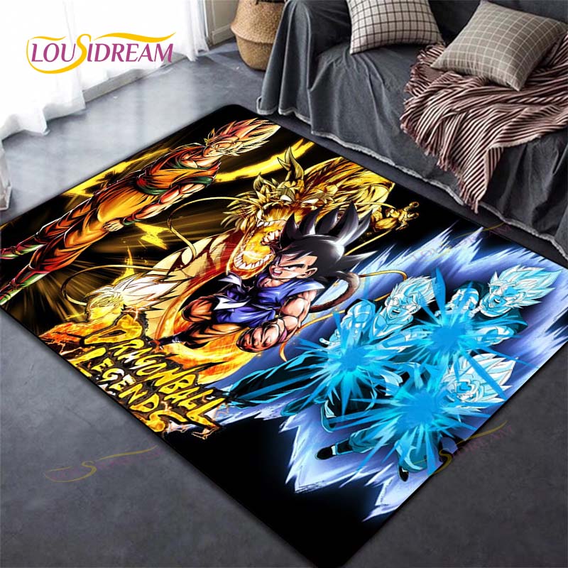 Alfombra antideslizante con dibujos de Dragon Ball Goku para suelo, alfombra cuadrada de calidad para habitación, suelo de baño y cocina extraíble, alfombra impermeable
