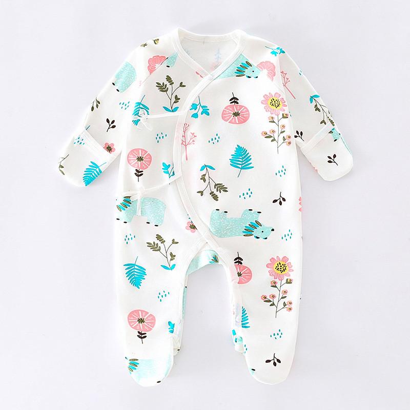 Apple Bear Cloud Print Baby Cotton Romper Suit For Newborns And Infants
