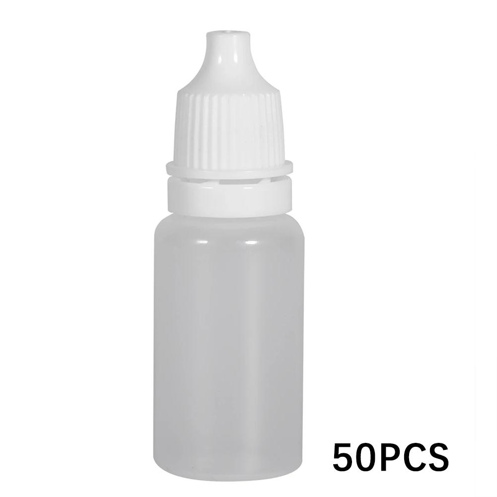 

50 шт. 5 мл/10 мл Пипетки для жидкости для глаз Многоразовые бутылочки Пустые пластиковые сжимаемые контейнеры для краски для DIY Портативная упаковка Синяя крышка