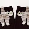 2 Pairs/1 Pair Of Cute 3D Tabby Cat Socks With Cat-Like Paws In Boots And Bell Collars -Warm Winter Long Socks For Men And Women
