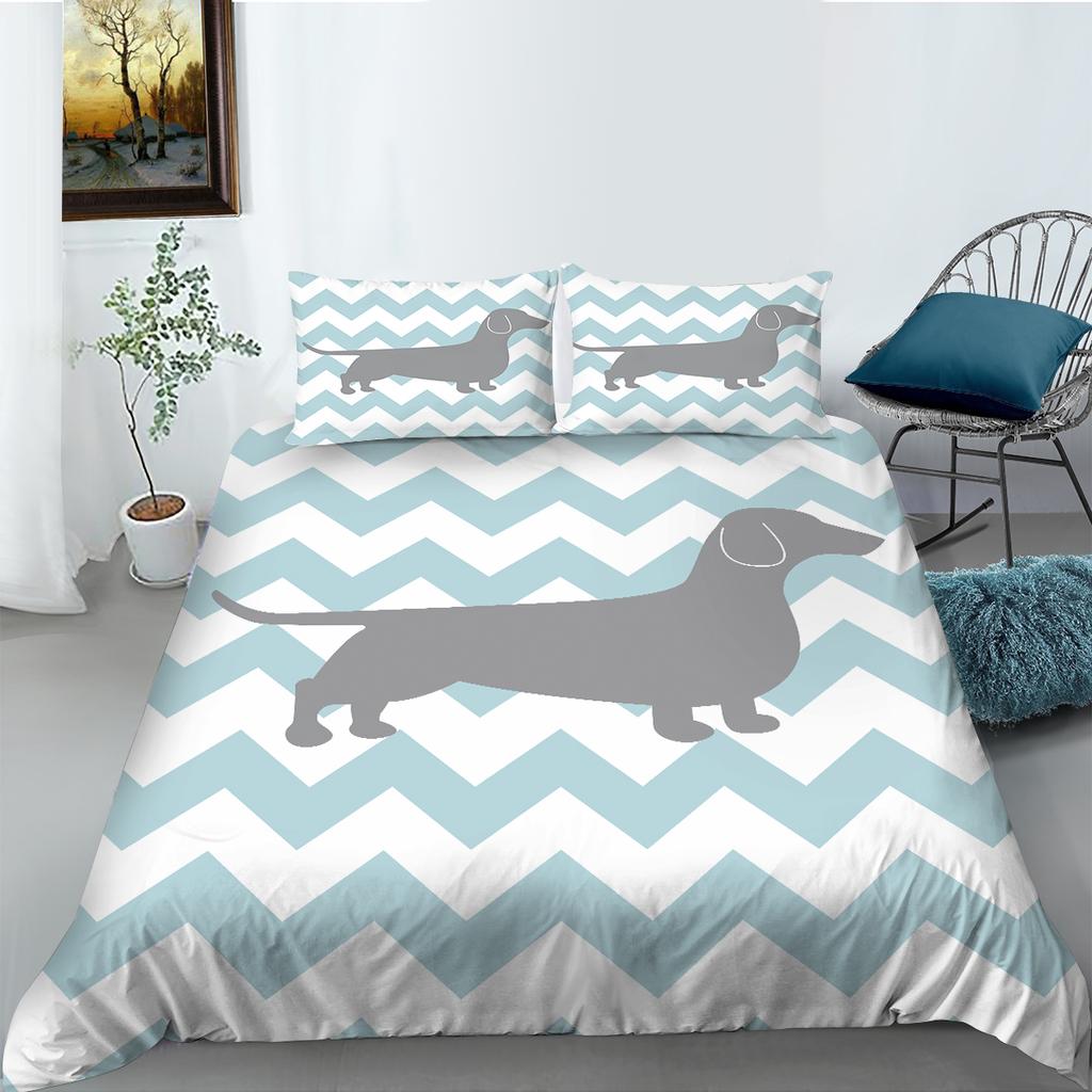 3D Printed Dog Bedding, Animal Down Duvet Cover, Pillowcase 2/3pc, Men's Kid Teens Cover Gift, King Queen Bed, All Sizes